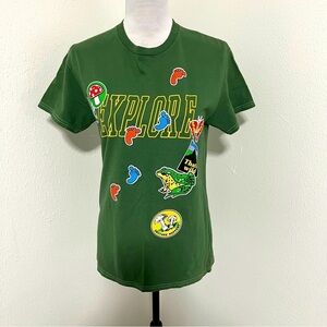 Strange Daze Unisex Small EXPLORE Graphic Crewneck NWOT Streetwear Colorful